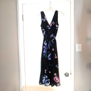 Black floral sleeveless dress